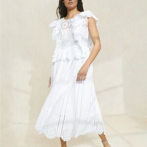 Loeffler Randall NWT Brynn Lace Flutter Dress size medium